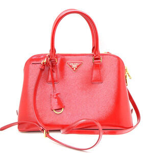 Prada bag red Patent Vernis leather